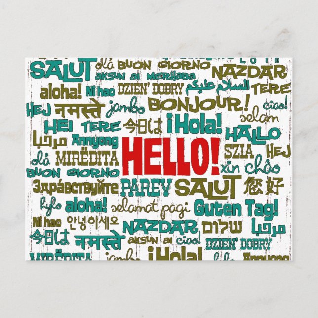 Carte postale Hello (multilingue) (Devant)