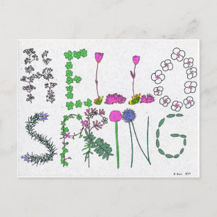 Carte postale Hello Spring Flower