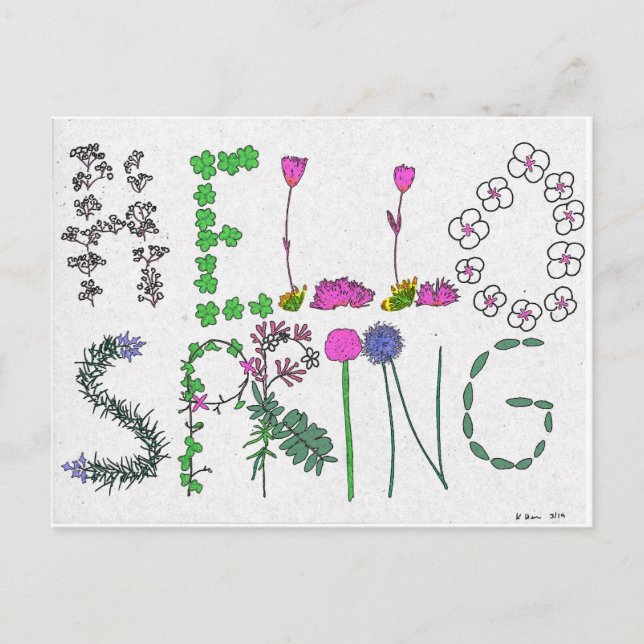 Carte postale Hello Spring Flower (Devant)