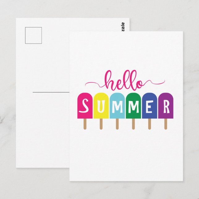 Carte Postale Hello Summer ppops lolly (Devant / Derrière)