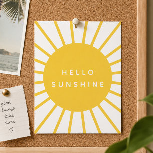 Carte postale Hello Sunshine Note positive en so