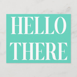 Carte Postale Hello There Design de typographie dans Mint Green