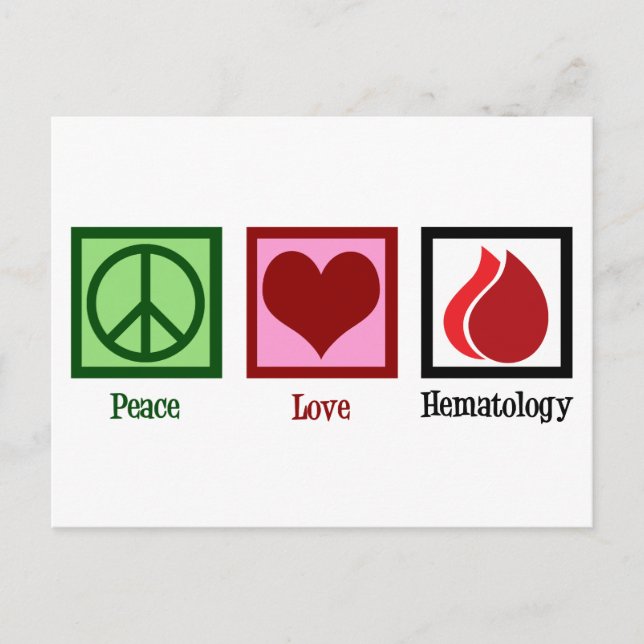 Carte Postale Hématologie de l'amour pour la paix (Devant)