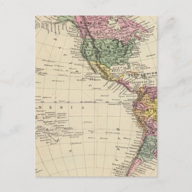 Carte Postale Hémisphère occidental (Devant)