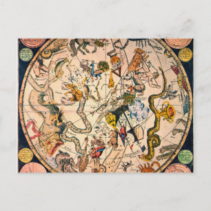 Carte Postale Hémisphères Celestial, 1790