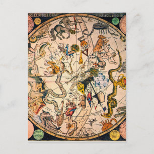 Carte Postale Hémisphères Celestial, 1790