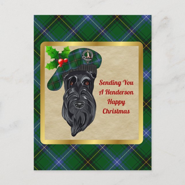 Carte postale Henderson Clan Badge & Tartan Christ (Devant)