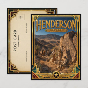 Carte Postale Henderson Nevada Art Déco vintage de l'âge d'or