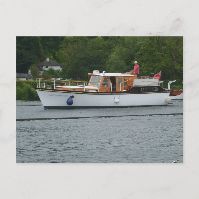 Carte Postale Henley sur la Tamise, Bateau à moteur classique su (Devant)