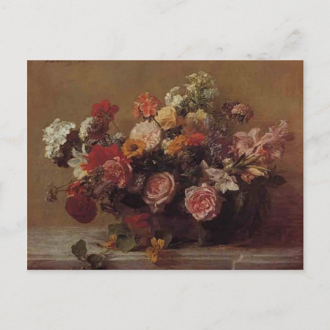 Carte Postale Henri Fantin-Latour - Fleurs (Devant)