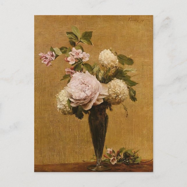 Carte Postale Henri Fantin-Latour - Vase de pivoines et de boule (Devant)