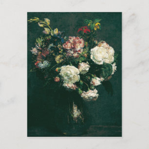 Carte Postale Henri Fantin-Latour Vase Vintage de fleurs