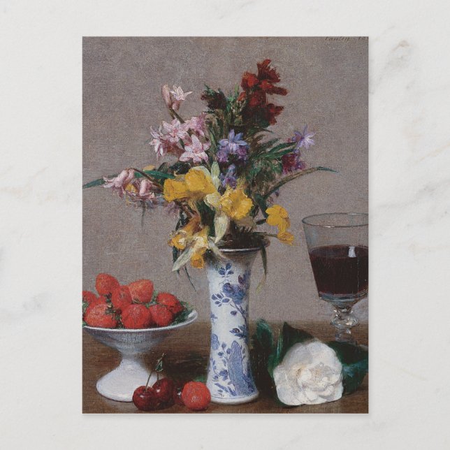 Carte Postale Henri Fantin-Latour Vintage Le Bouquet Fiançailles (Devant)