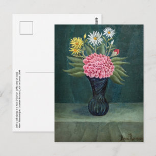 Carte Postale Henri Rousseau - Dahlia et marguerites dans un vas