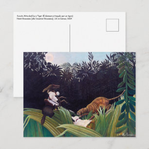 Carte Postale Henri Rousseau - Éclaireurs attaqués par un tigre