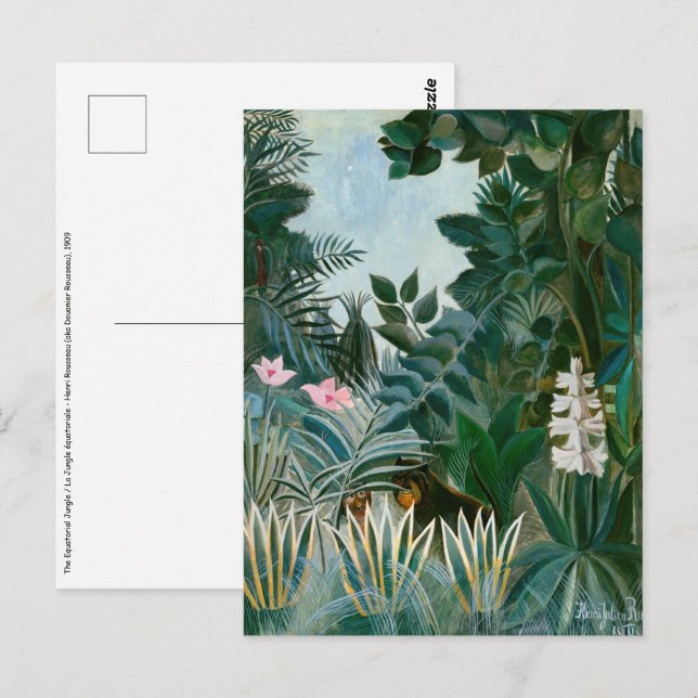 Carte Postale Henri Rousseau - La Jungle équatoriale (Devant / Derrière)