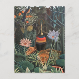 Carte Postale Henri Rousseau Le rêve Jungle Fleurs Surréalisme