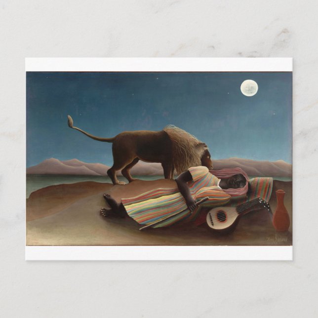 Carte Postale Henri Rousseau Le Tzigane Dormant (Devant)