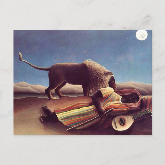 Carte Postale Henri Rousseau - Les Tziganes qui dorment (Devant)