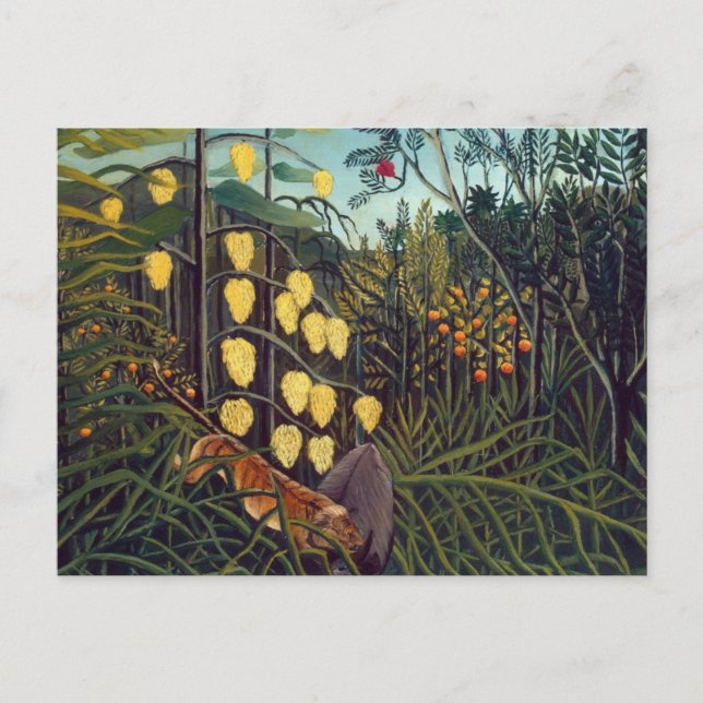 Carte Postale Henri Rousseau Lutte entre Tiger et Bull (Devant)