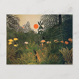 Carte Postale Henri Rousseau- Negro Attaqué par un Jaguar