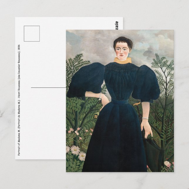 Carte Postale Henri Rousseau - Portrait de Madame M. (Devant / Derrière)