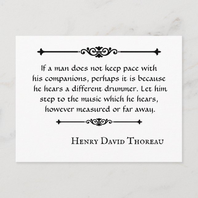 Carte Postale Henry David Thoreau cite Drummer (Devant)