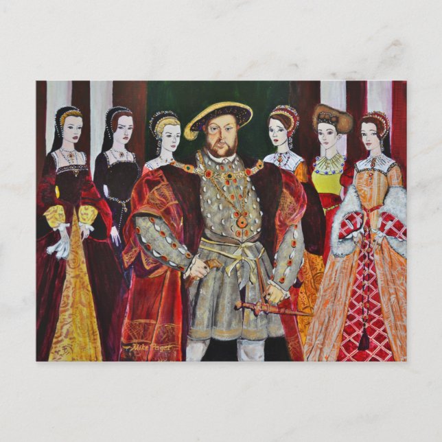 Carte Postale Henry Le Huitième et Ses Six Femmes (Devant)