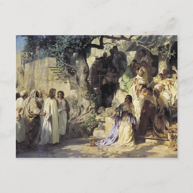 Carte Postale Henryk Siemiradzki- Le Christ et la pécheresse (Devant)