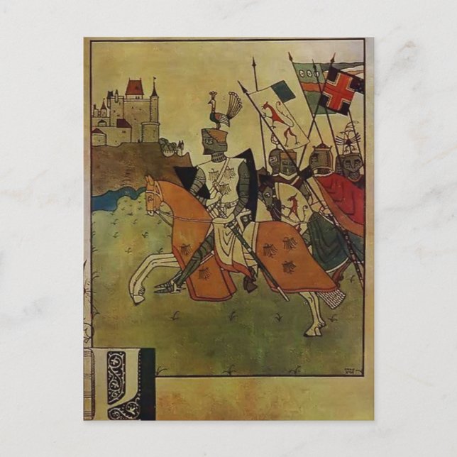 Carte Postale Heorhiy Narbut-Illustration de la chanson de Rolan (Devant)