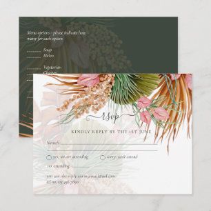 Carte Postale Herbe des Pampas Tropicale et Terre Cuite pour un 