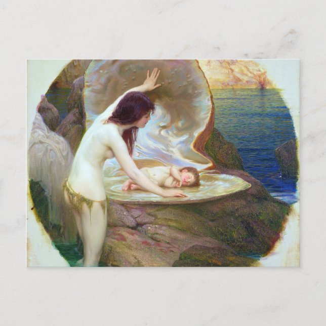 Carte Postale Herbert James Draper - A Water Baby 1900 (Devant)