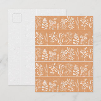 Carte Postale Herbier Botanique Imaginaire Orange Clair