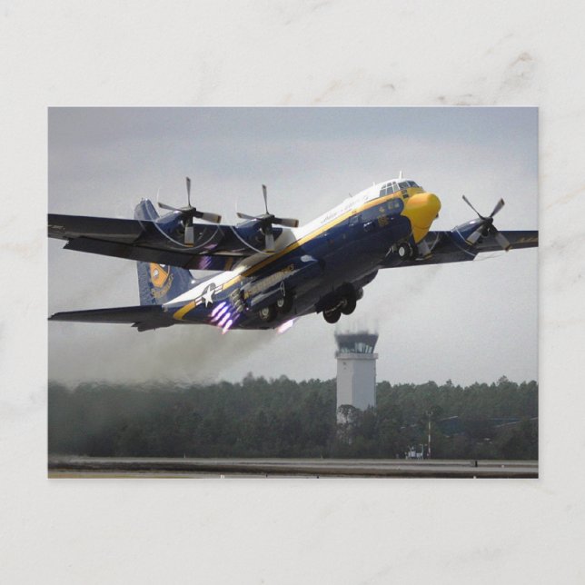 Carte Postale Hercules C-130T - Voiture postale "Fat Albert" Blu (Devant)
