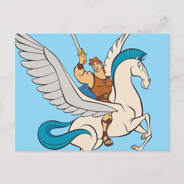 Carte Postale Hercules Riding Pegasus Postcard (Devant)