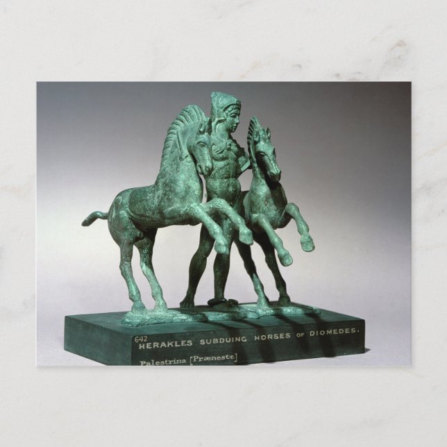 Carte Postale Hercules souillant les chevaux de Diomedes, (Devant)