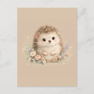 Carte Postale Hérisson Adorable Jardin Européen 