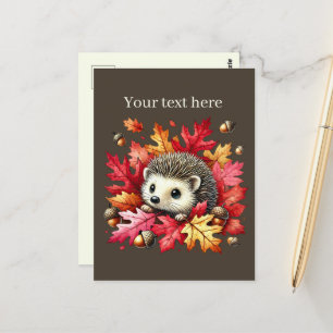 Carte Postale Hérisson amoureux des animaux personnalisable mign