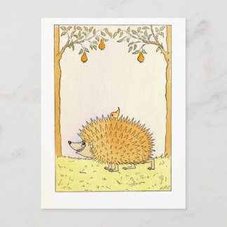 Carte Postale "Hérisson - Illustration Vintage