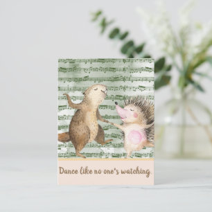 Carte Postale Hérisson Whimsical & Beaver Dance