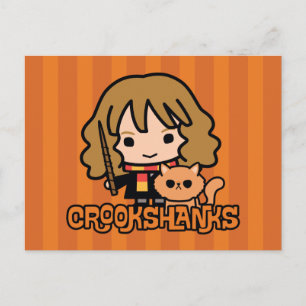 Carte Postale Hermione et Crookshanks en dessin animé