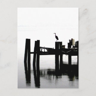 Carte Postale Héron bleu sur la Journée Grey