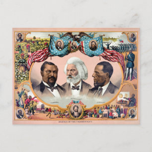 Carte Postale Héros de la race colorée Poster 1881 Restauré