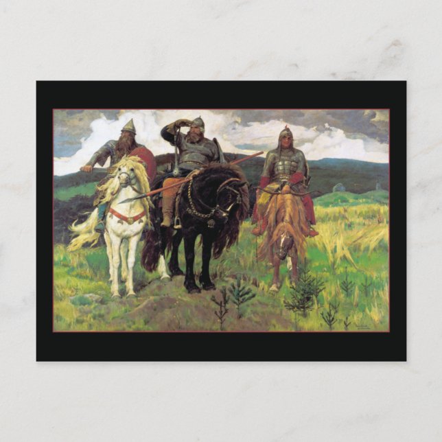 Carte Postale Héros de Victor Vasnetsov (Devant)