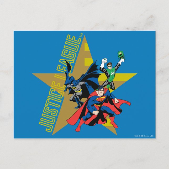 Carte Postale Héros étoiles de la Ligue de Justice (Devant)