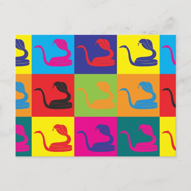 Carte Postale Herpétologie Pop Art (Devant)