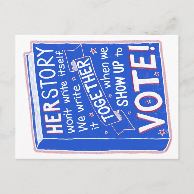 Carte Postale HERSTORY ne s'écrira pas - allez voter ! (Devant)