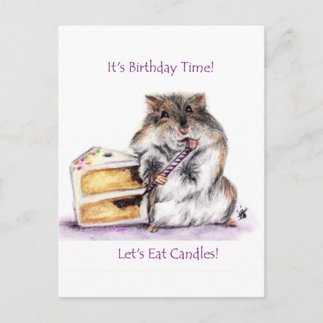 Carte postale Heure d'anniversaire (Hamster) (Devant)