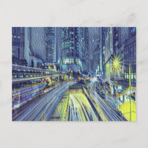 Carte Postale Heure de la nuit à Hong Kong