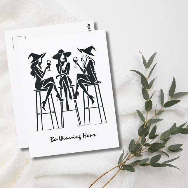 Carte Postale Heure de vin, Soirée des sorcières élégantes, Mode (Créateur téléchargé)